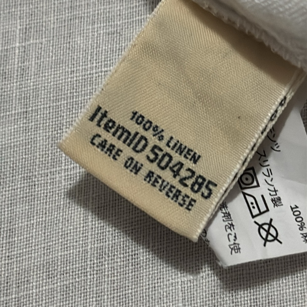 L.L. Bean 100% Linen Tunic Blouse-Sz S-White-V Neck Detail-Pop Over Style-EUC - Picture 15 of 16